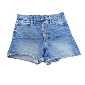 Madewell High Rise Denim Shorts Button Fly Jean Shorts Size 27